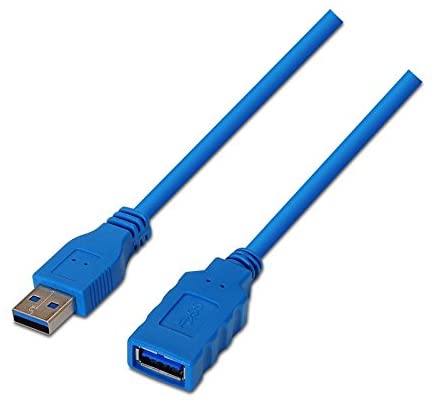 Nanocable Cable USB A Macho a USB A Hembra 1m Azul